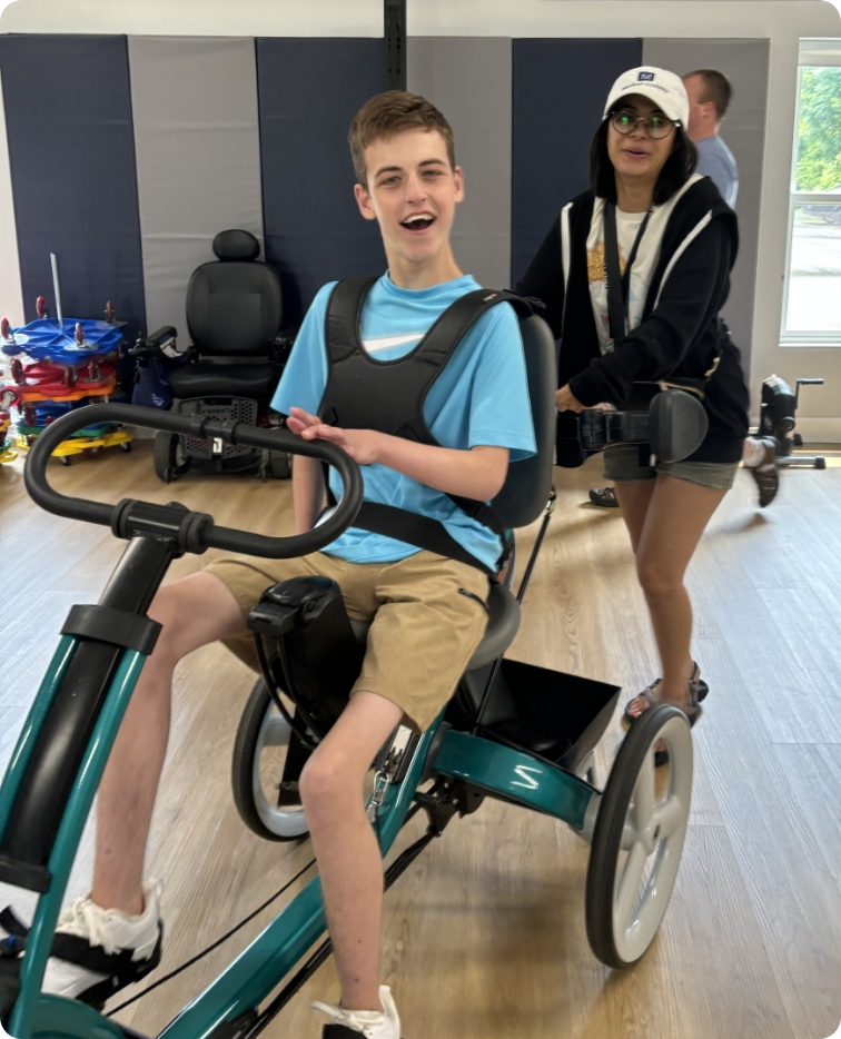 student riding on a bicycle